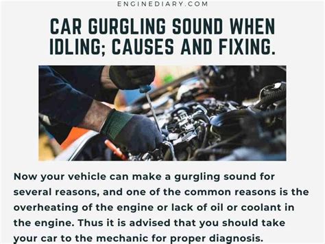 A gurgling noise is one of the most common complaints people have about their. . Gurgling sound when i turn off my car